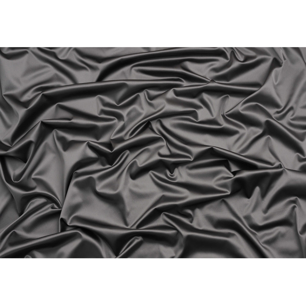 Stretch Satin Made in Italy - Gray with Black Backing - Premium Collection - Full Stretch Satin Made in Italy - Gray with Black Backing - Premium Collection - Full