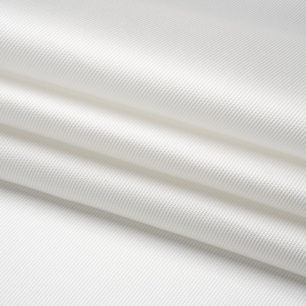 Polyester and Silk Mikado Pique Made in Italy - White Alyssum - Premium Collection - Folded Polyester and Silk Mikado Pique Made in Italy - White Alyssum - Premium Collection - Folded