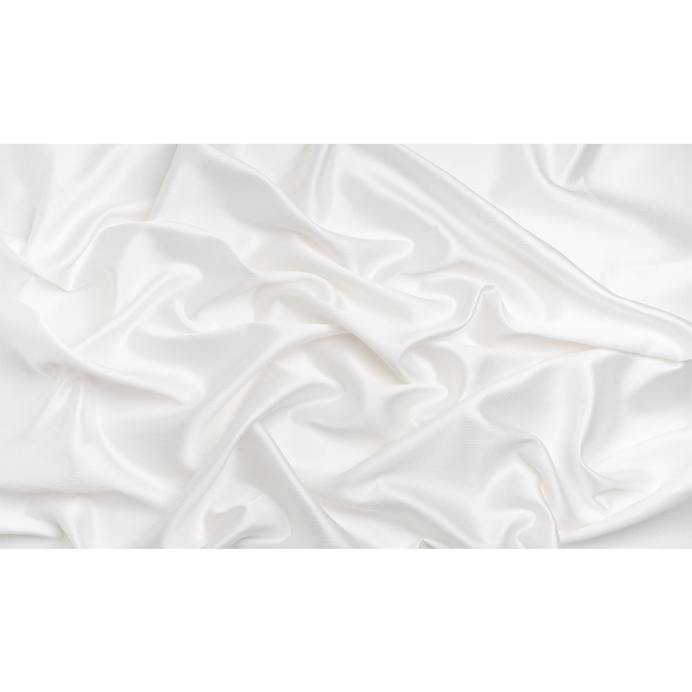 Polyester and Silk Mikado Pique Made in Italy - White Alyssum - Premium Collection - Full Polyester and Silk Mikado Pique Made in Italy - White Alyssum - Premium Collection - Full