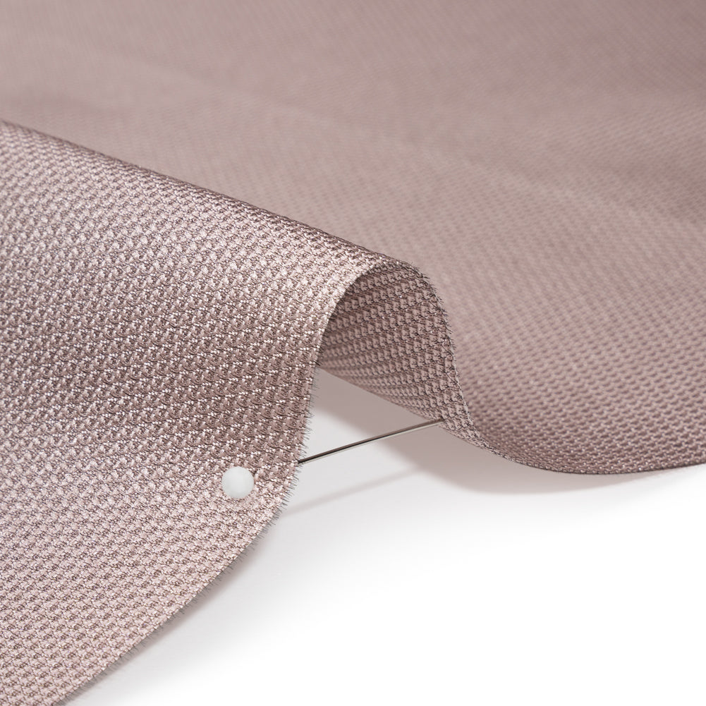 Polyester and Silk Mikado Pique Made in Italy - Deauville Mauve - Premium Collection - Detail - Image 4 of 6 Polyester and Silk Mikado Pique Made in Italy - Deauville Mauve - Premium Collection - Detail - Image 4 of 6