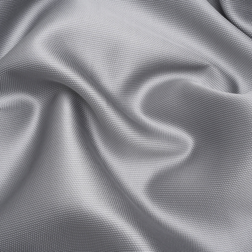 Polyester and Silk Mikado Pique Made in Italy - Gray Dawn - Premium Collection Polyester and Silk Mikado Pique Made in Italy - Gray Dawn - Premium Collection