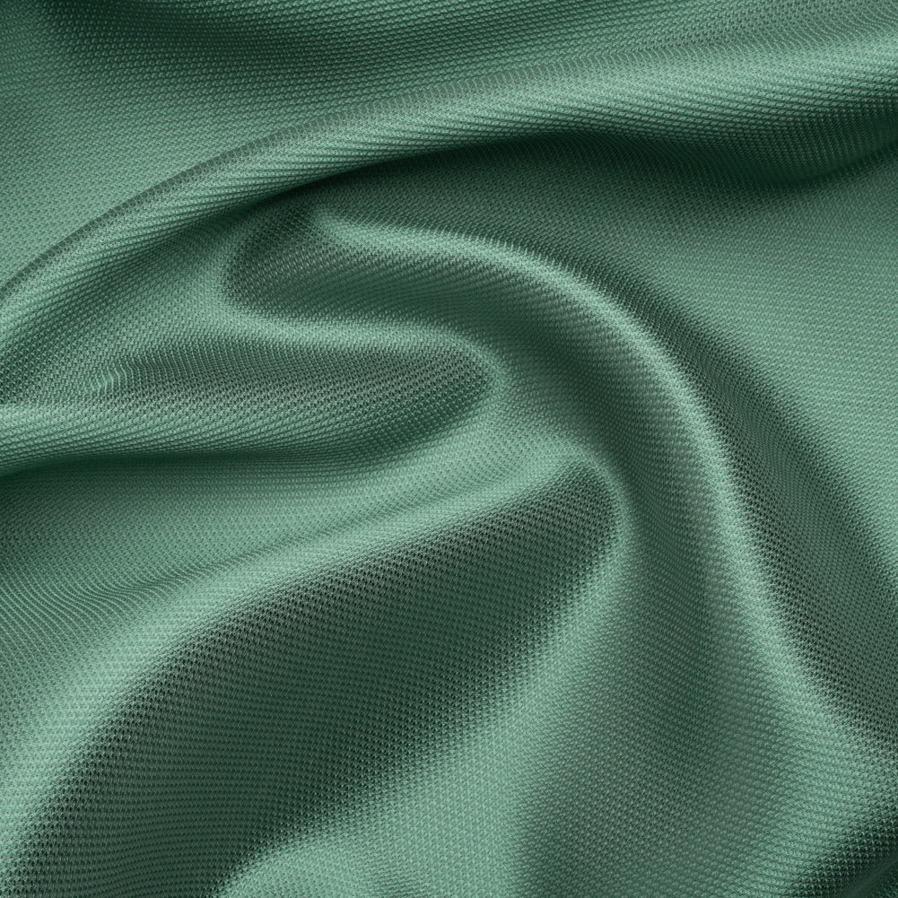 Polyester and Silk Mikado Pique Made in Italy - Beryl Green - Premium Collection Polyester and Silk Mikado Pique Made in Italy - Beryl Green - Premium Collection