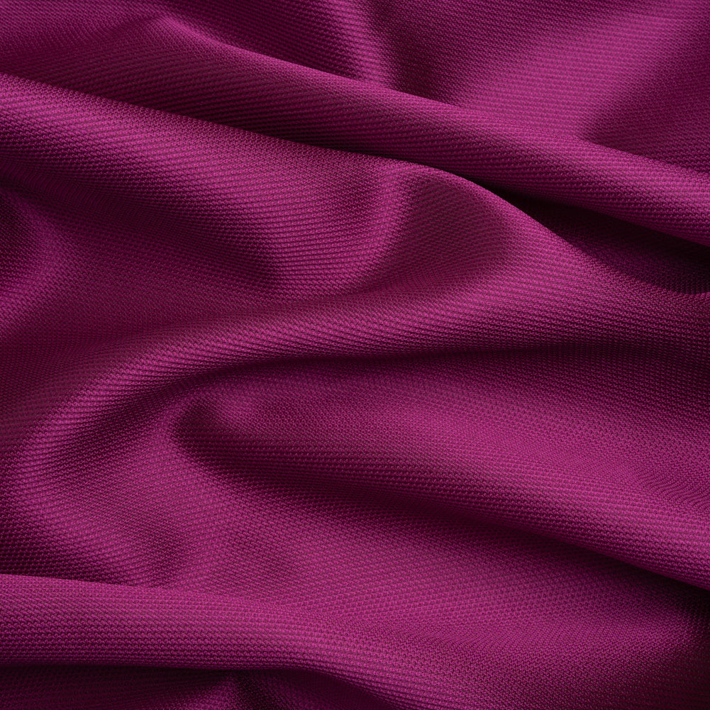 Polyester and Silk Mikado Pique Made in Italy - Purple Wine - Premium Collection Polyester and Silk Mikado Pique Made in Italy - Purple Wine - Premium Collection