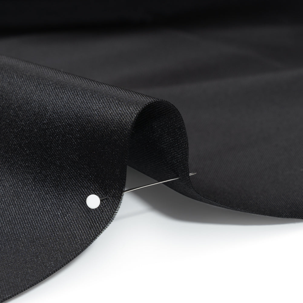Silk Wool Twill - Jet Black - Premium Collection Detail Silk Wool Twill - Jet Black - Premium Collection Detail
