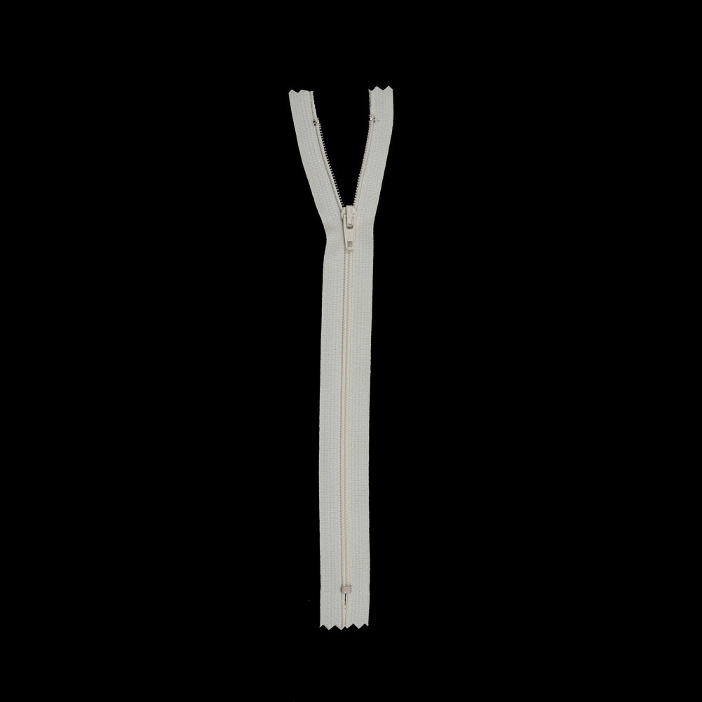 Regular Zipper 9" by YKK - 801 Winter White Detail Regular Zipper 9" by YKK - 801 Winter White Detail