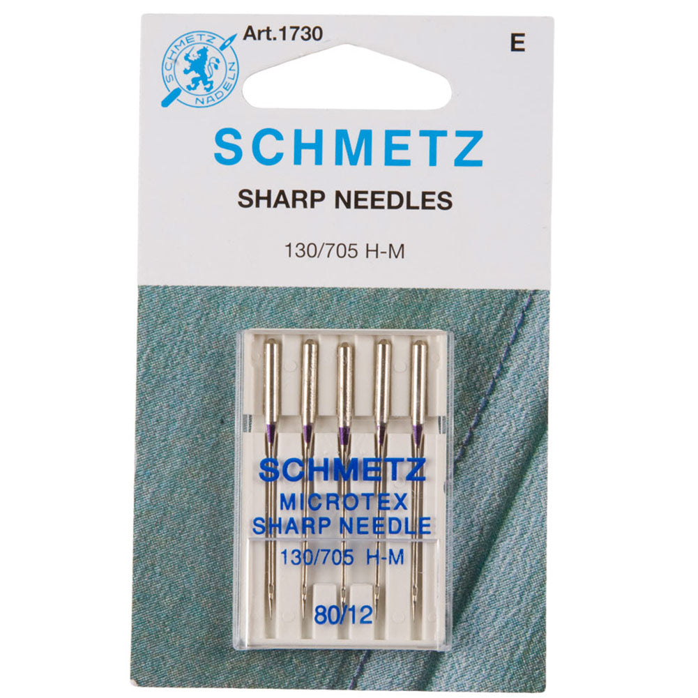 Schmetz Microtex Sharp Machine Needles - 80/12 - 5 ct