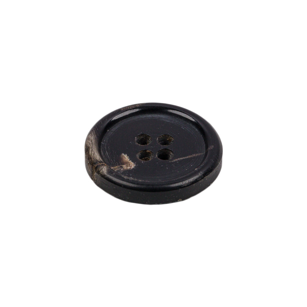 Black Horn Button - 32L/20mm Folded