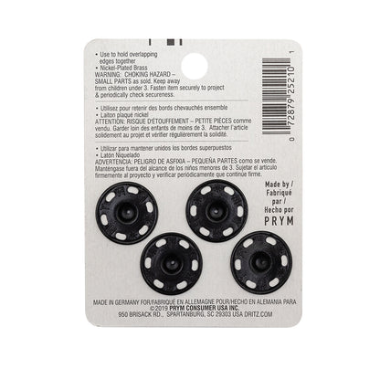 Dritz 4 Black Sew On Snaps - Size 10 Detail