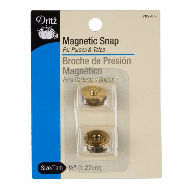 Dritz Gold Magnetic Snaps Size 1/2" - 2ct