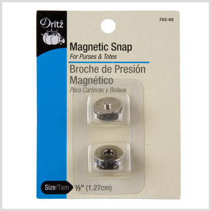 Dritz Nickel Magnetic Snaps Size 1/2" - 2ct