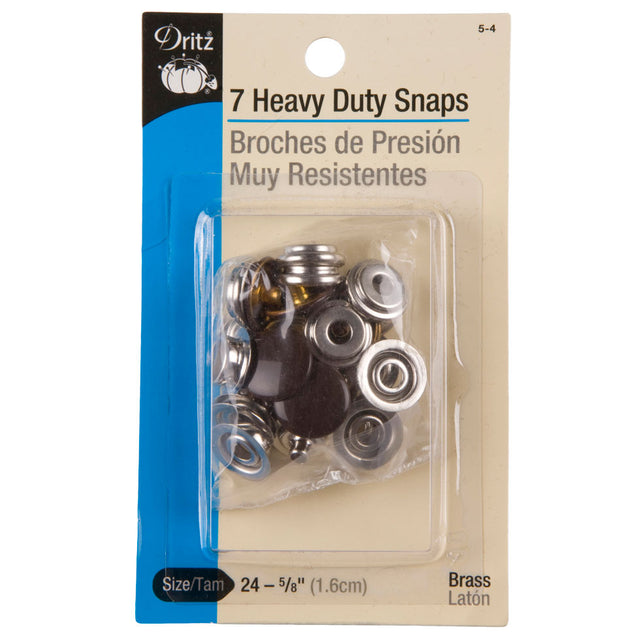 7ct Brass Heavy Duty Snaps - Size 24-5/8" - Brown Caps