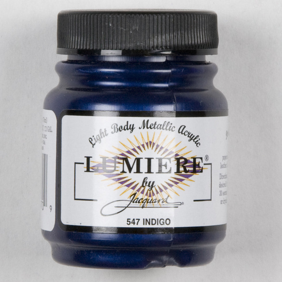 Jacquard Lumiere Textile Paint - 547 Metallic Indigo - Light Body Metallic Acrylic