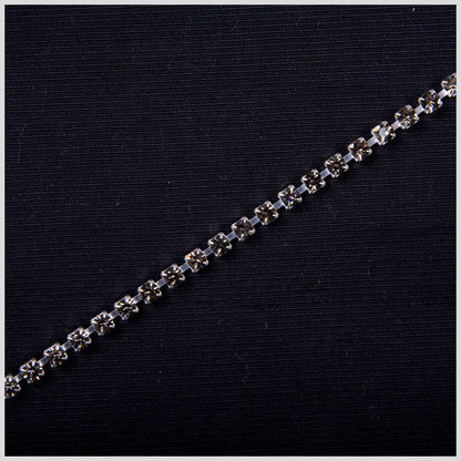 Black Diamond/Silver Metal & Czech Rhinestone