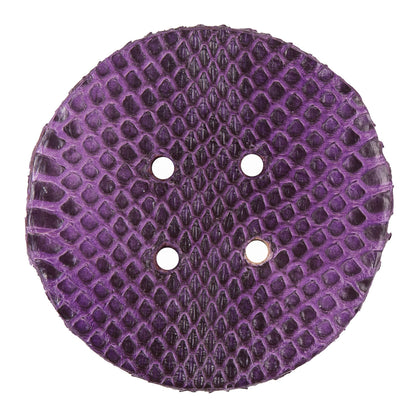 61mm Royal Lilac Snakeskin Covered Button - Detail