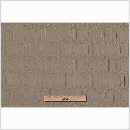 Taupe Geometric Brocade Full