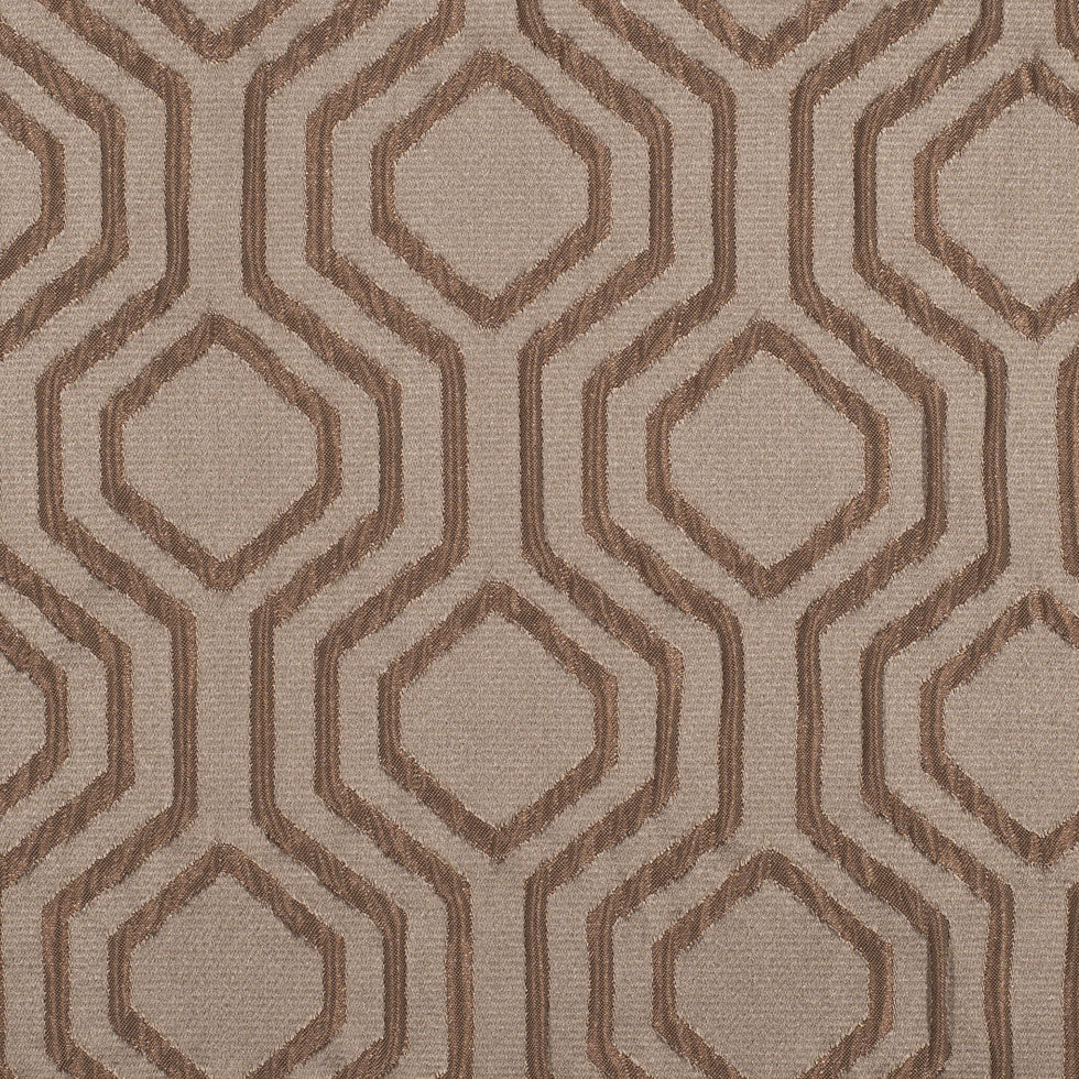 Taupe Geometric Brocade