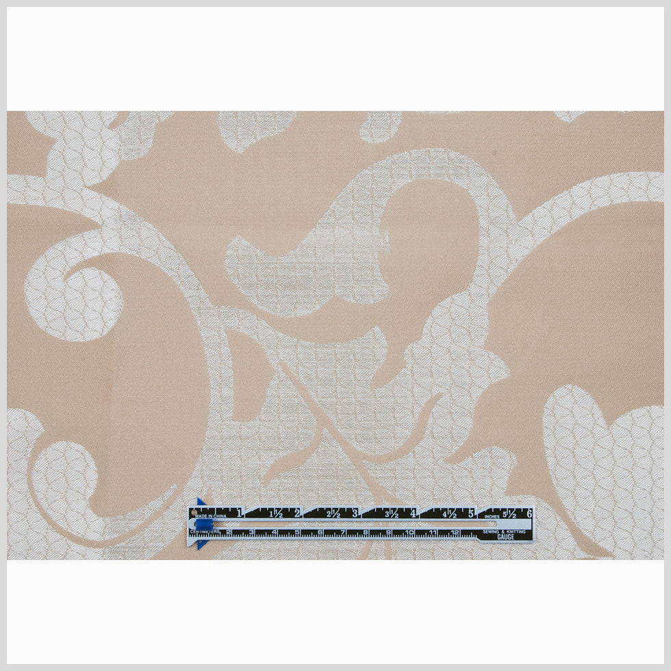 Wheat Damask Floral Poly Full