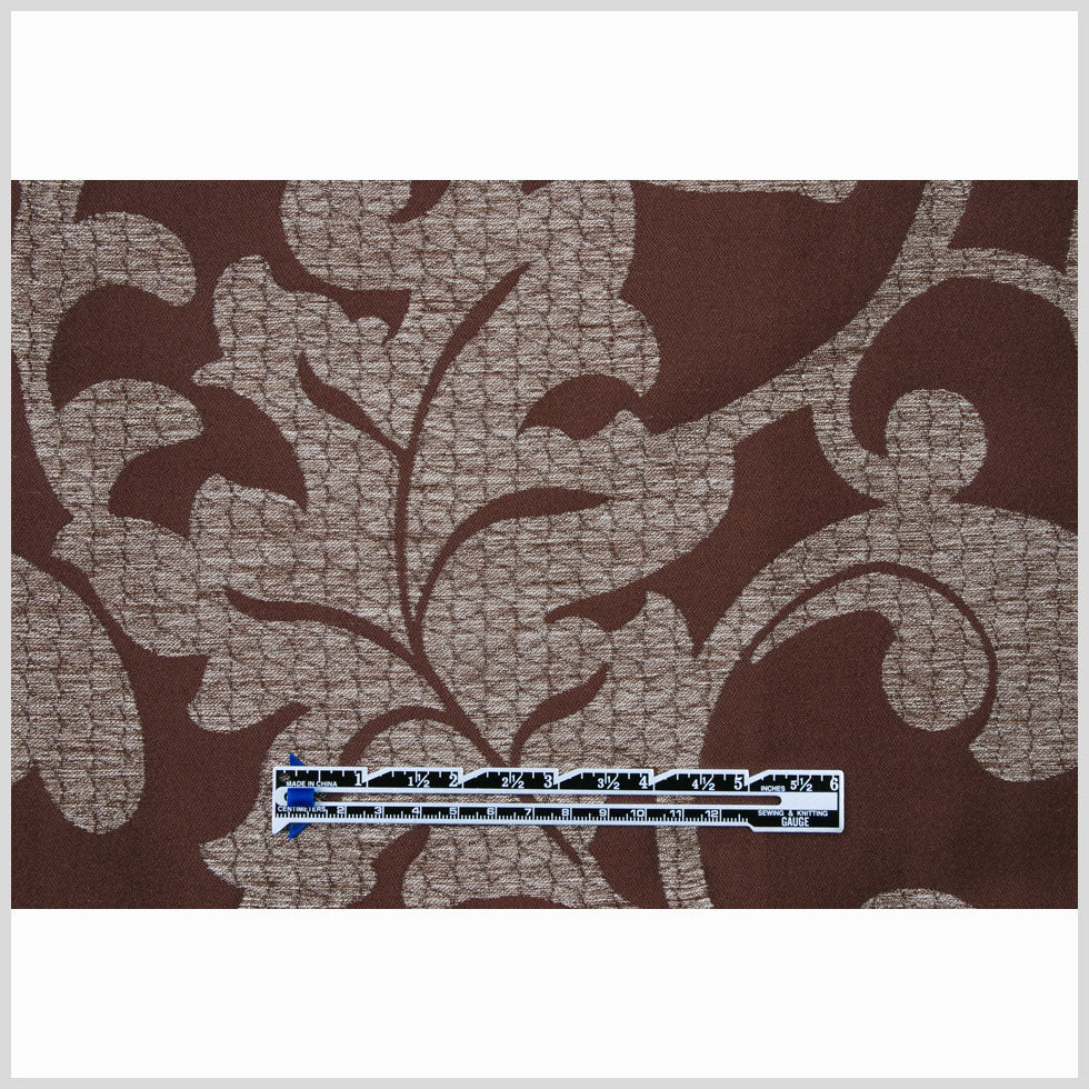 Chocolate Damask Floral Poly - Full