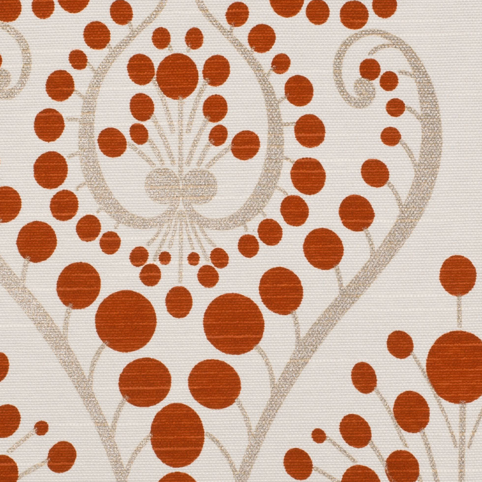 Orange Swirls Cotton Blend - Detail