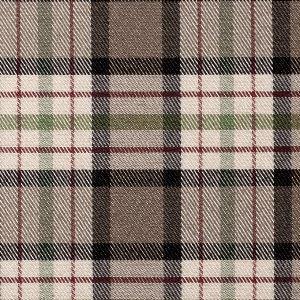 Brown Plaid Cotton Blend Detail