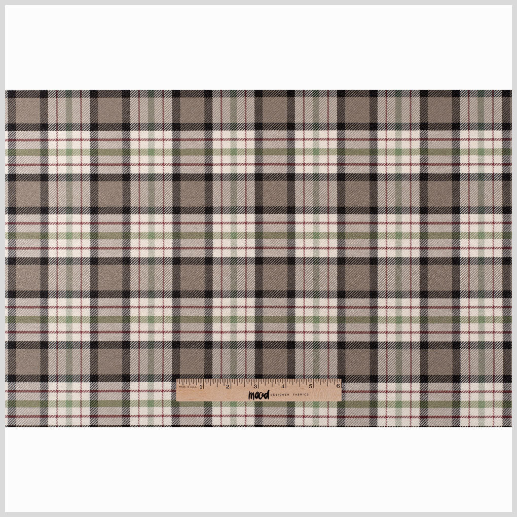 Brown Plaid Cotton Blend Full