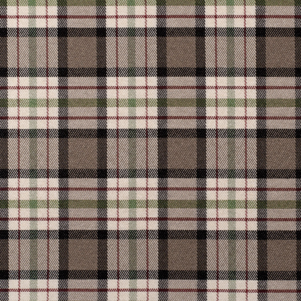 Brown Plaid Cotton Blend