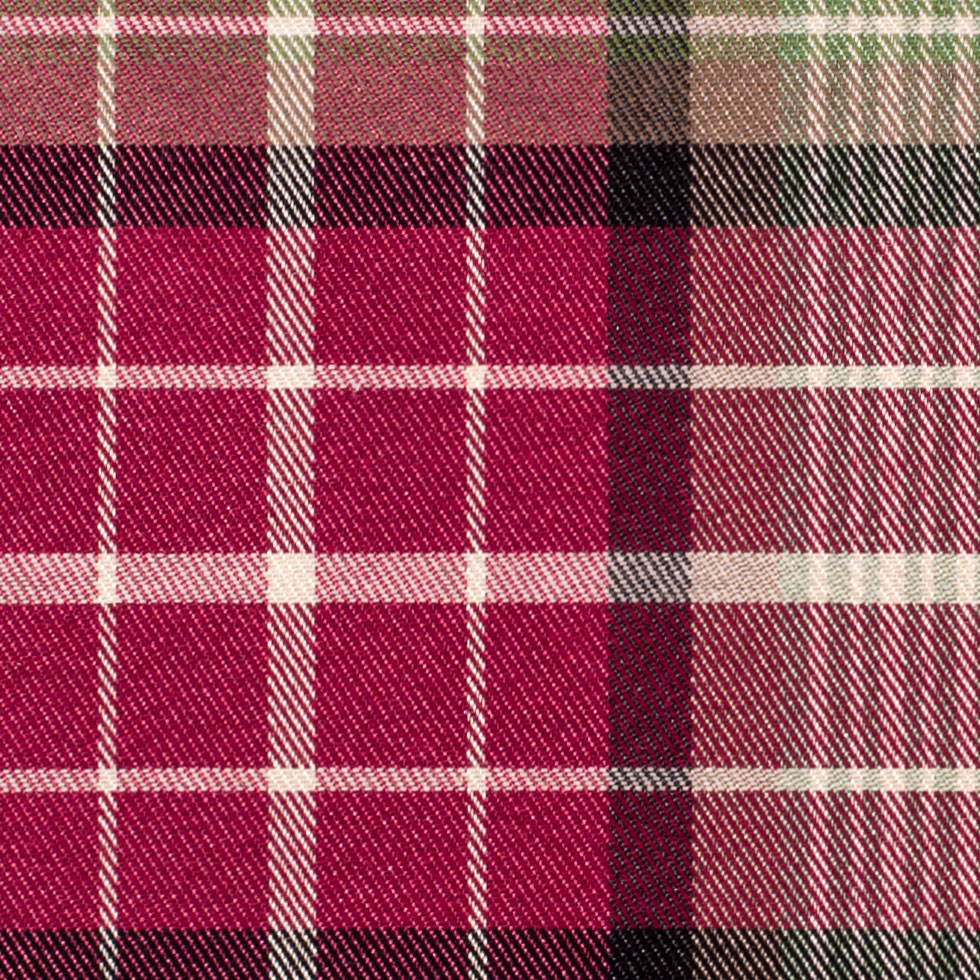 Red Plaid Cotton Blend - Detail