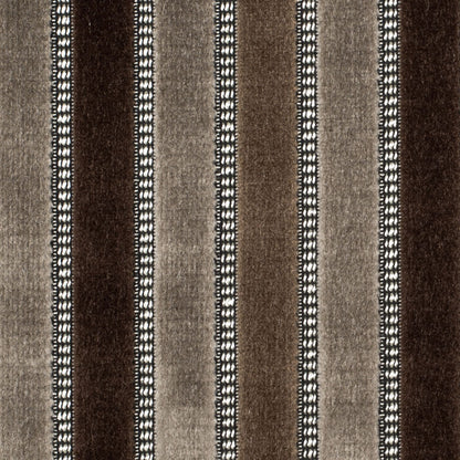 Brown Stripes Channeled Velvet - Detail