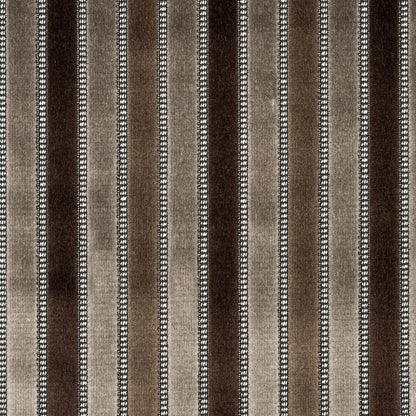Brown Stripes Channeled Velvet