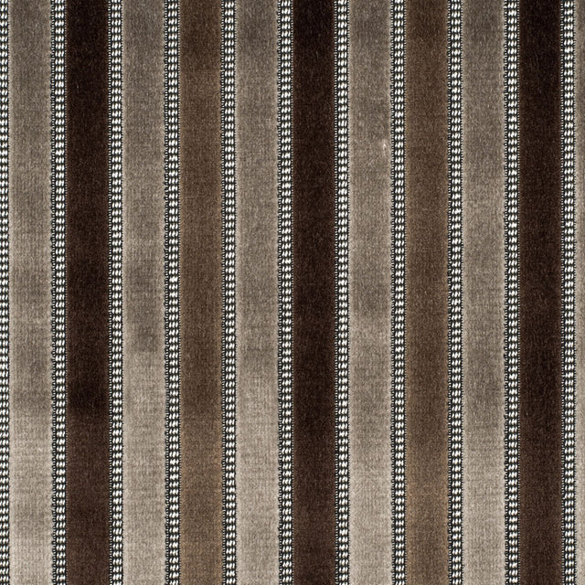 Brown Stripes Channeled Velvet