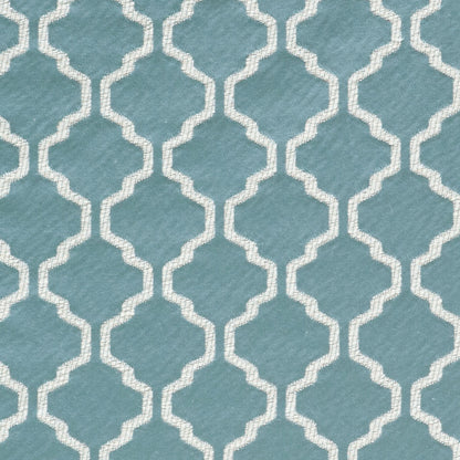 Azure Geometric Trellis Polyester - Detail