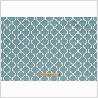 Azure Geometric Trellis Polyester - Full