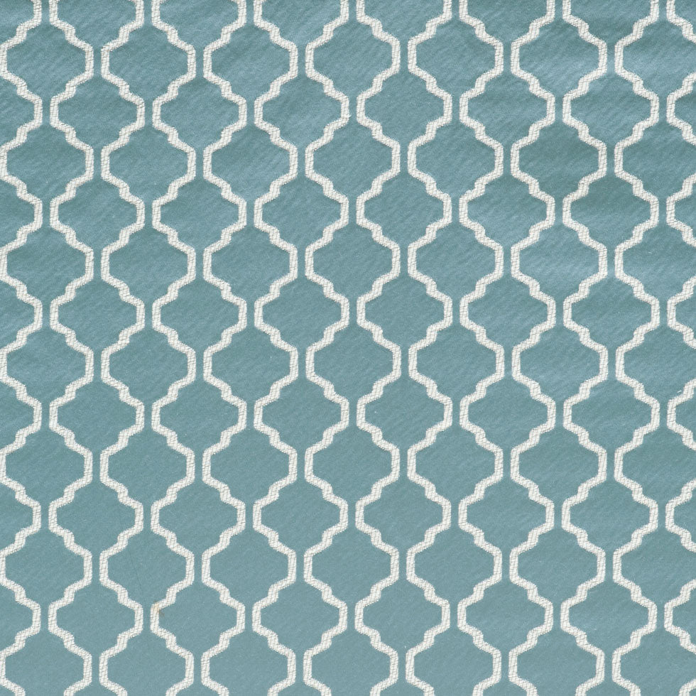 Azure Geometric Trellis Polyester