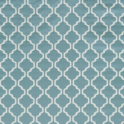 Azure Geometric Trellis Polyester