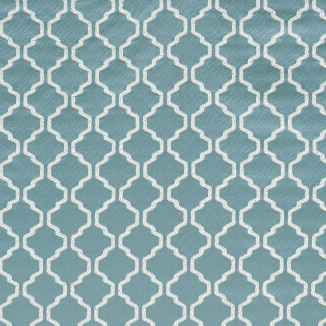 Azure Geometric Trellis Polyester