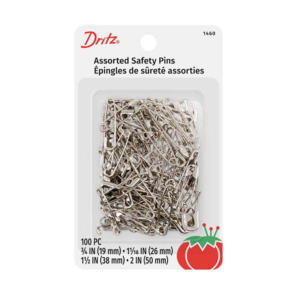 Dritz Safety Pins - Nickel Assorted Sizes - 100ct