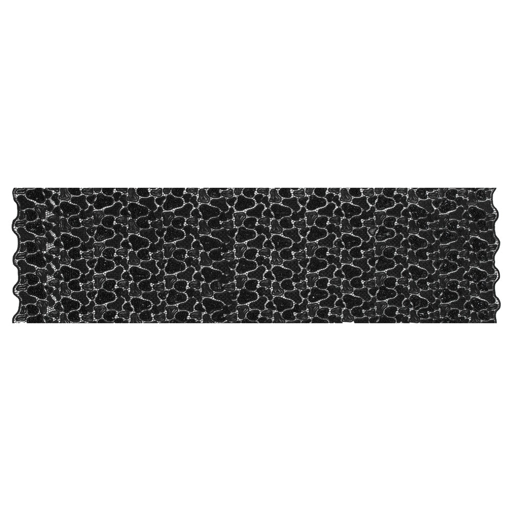 Black Fancy Beaded Guipure Lace - Full