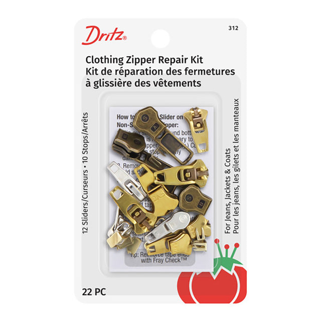 Dritz Clothing Zipper Repair Kit - 22pc