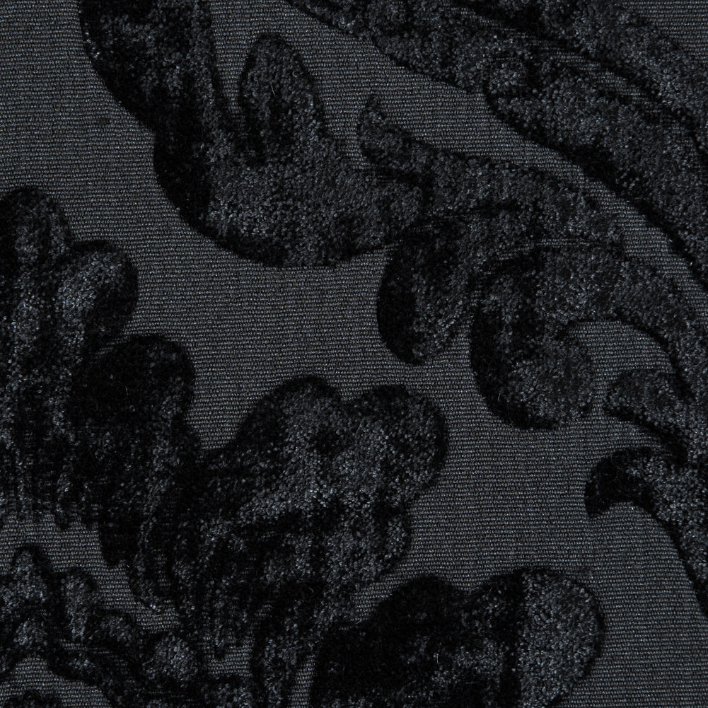 Black Damask Chenille Jacquard Detail