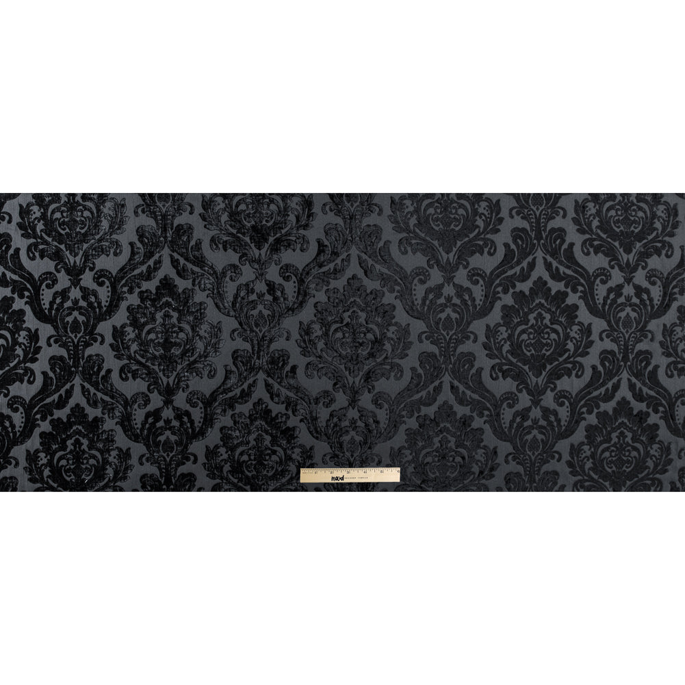 Black Damask Chenille Jacquard Full