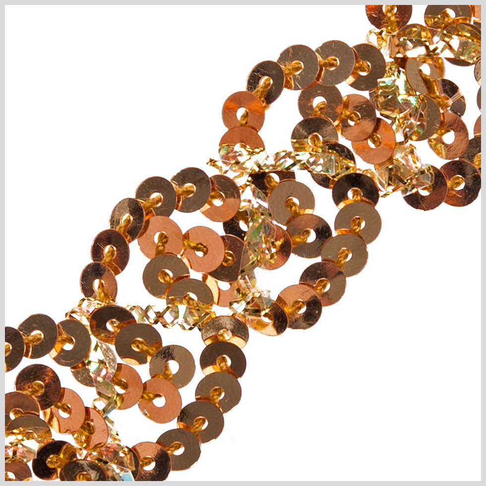 0.5" Gold Braided Sequin Trim Detail