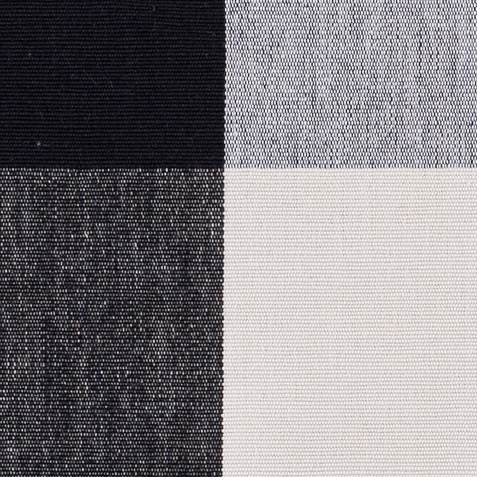 Cream and Black Buffalo Check Cotton Canvas - Detail