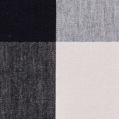 Cream and Black Buffalo Check Cotton Canvas - Detail