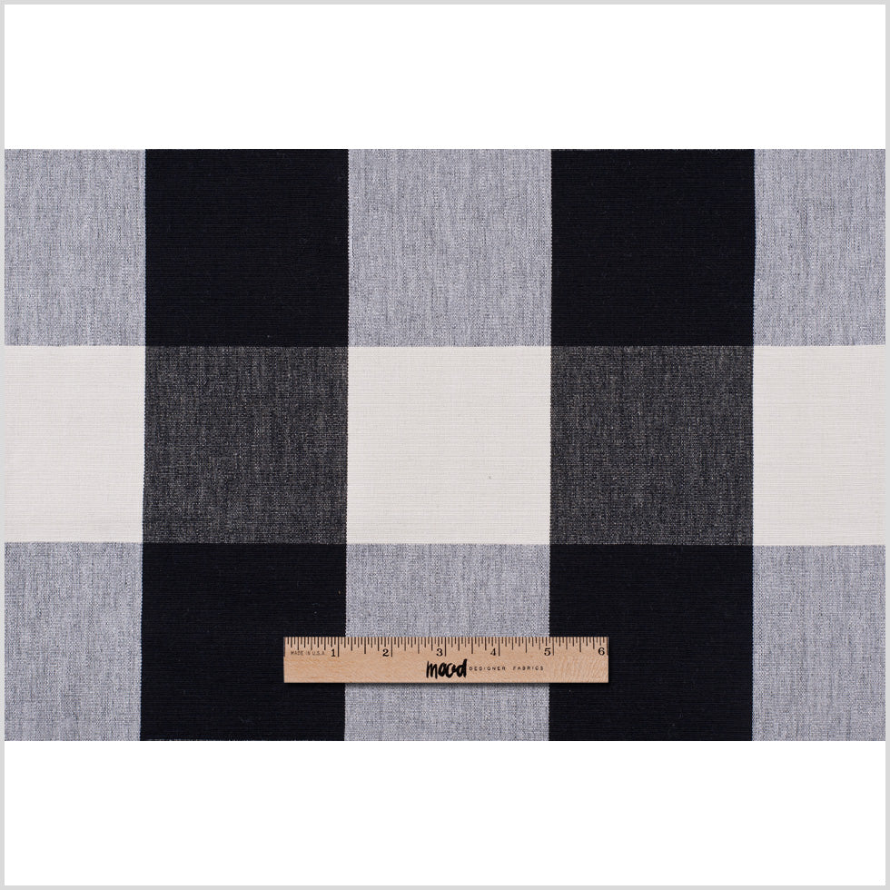 Cream and Black Buffalo Check Cotton Canvas - Full