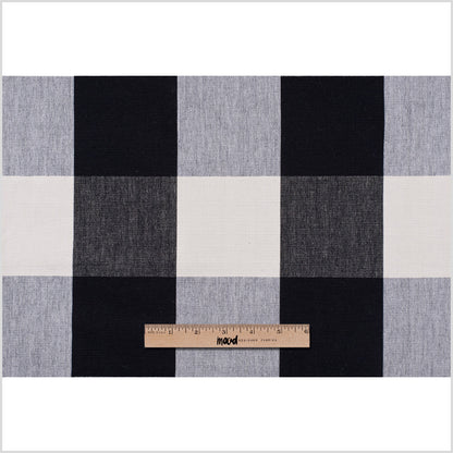 Cream and Black Buffalo Check Cotton Canvas - Full