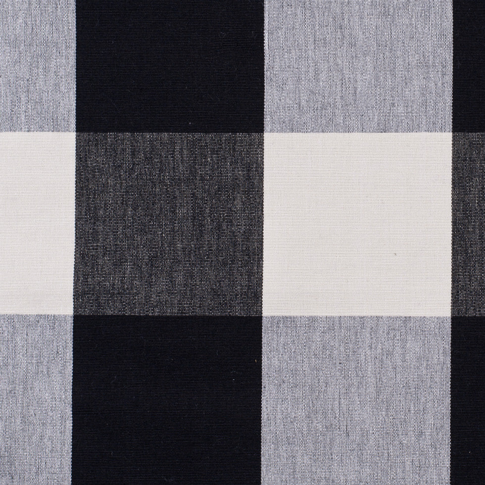 Cream and Black Buffalo Check Cotton Canvas