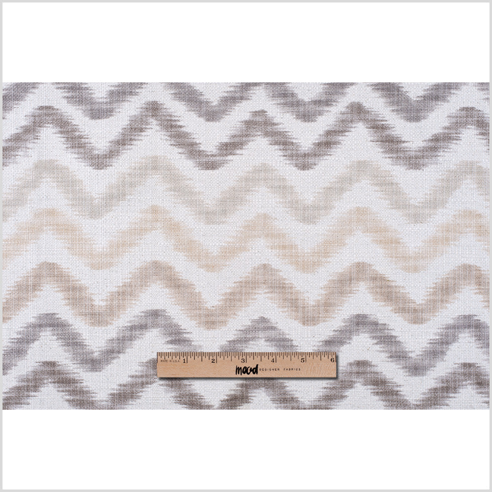 Beige Zig Zag Ikat Cotton-Blend - Full