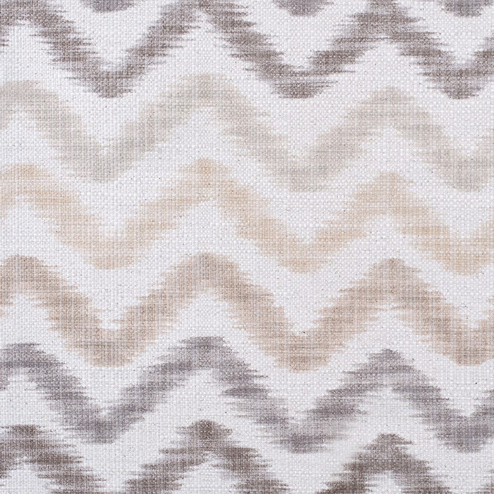 Beige Zig Zag Ikat Cotton-Blend