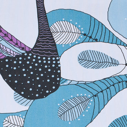 Swedish Aqua and Orchid Peacock Cotton - Detail