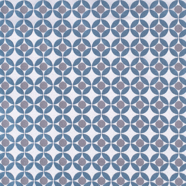 Petrol Geometric Poly-Cotton Brocade